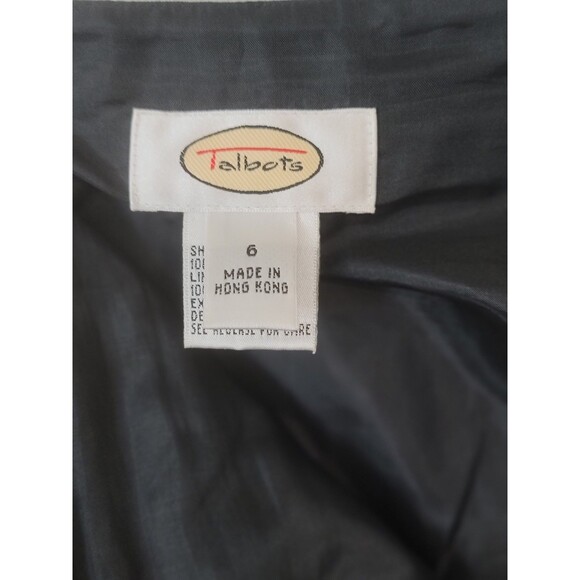 Talbots A-Line Skirt Black Floral Embroidered Lotus Flower Boho Retro Sz 6 - Picture 5 of 7